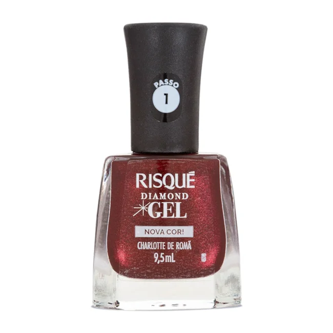 esmalte vermelho risque diamond gel charlotte de roma metalico 9 5 ml